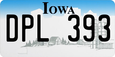 IA license plate DPL393