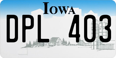IA license plate DPL403