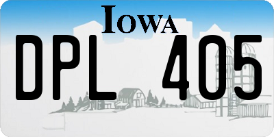 IA license plate DPL405