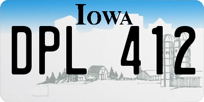 IA license plate DPL412