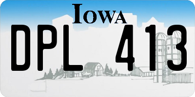 IA license plate DPL413