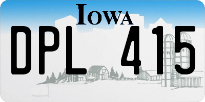 IA license plate DPL415