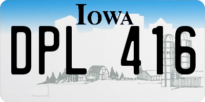 IA license plate DPL416