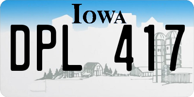 IA license plate DPL417