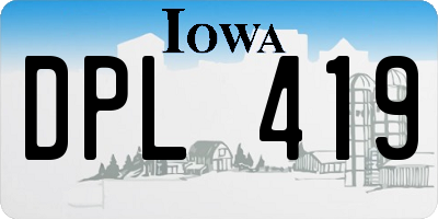 IA license plate DPL419