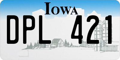 IA license plate DPL421