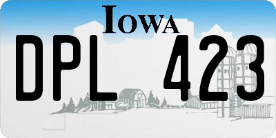 IA license plate DPL423