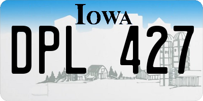 IA license plate DPL427
