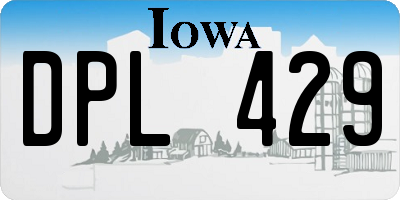 IA license plate DPL429