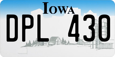 IA license plate DPL430