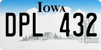 IA license plate DPL432