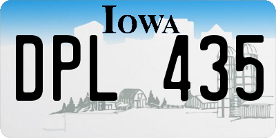 IA license plate DPL435
