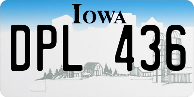 IA license plate DPL436