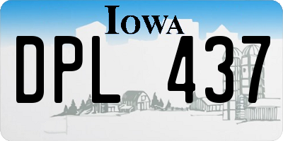 IA license plate DPL437