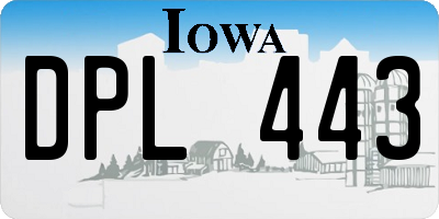 IA license plate DPL443