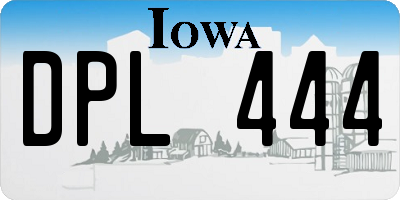 IA license plate DPL444