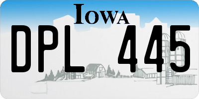 IA license plate DPL445