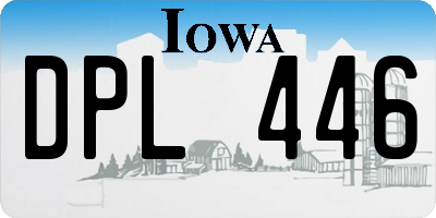 IA license plate DPL446