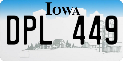 IA license plate DPL449