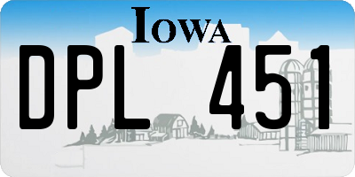 IA license plate DPL451