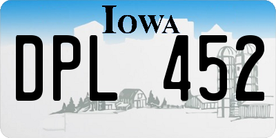 IA license plate DPL452