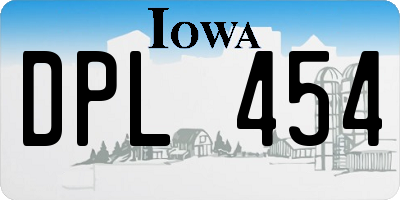 IA license plate DPL454