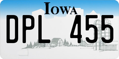 IA license plate DPL455