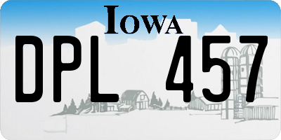 IA license plate DPL457