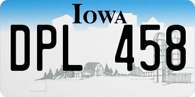 IA license plate DPL458