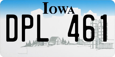 IA license plate DPL461