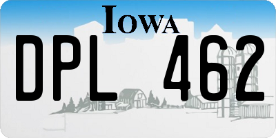 IA license plate DPL462