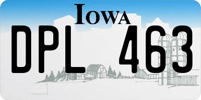 IA license plate DPL463