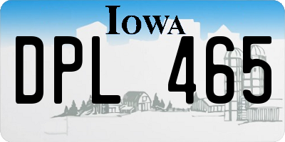 IA license plate DPL465