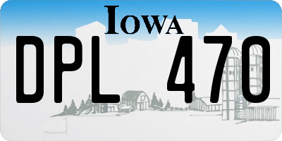 IA license plate DPL470