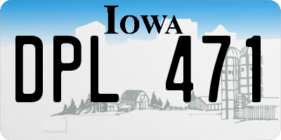 IA license plate DPL471