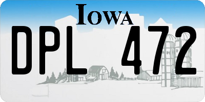 IA license plate DPL472