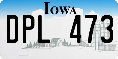 IA license plate DPL473