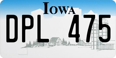 IA license plate DPL475