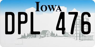 IA license plate DPL476