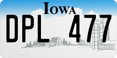 IA license plate DPL477
