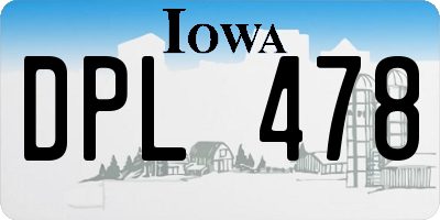 IA license plate DPL478