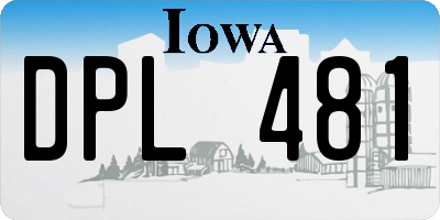 IA license plate DPL481