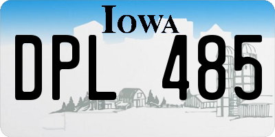 IA license plate DPL485