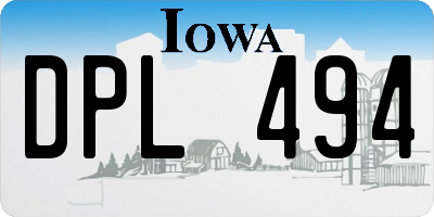 IA license plate DPL494