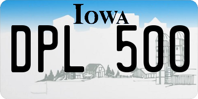 IA license plate DPL500