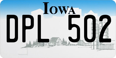 IA license plate DPL502