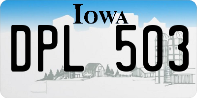 IA license plate DPL503
