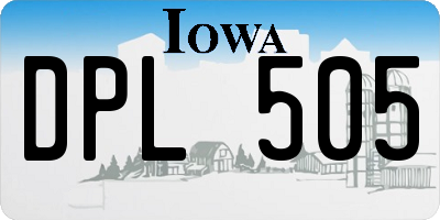 IA license plate DPL505
