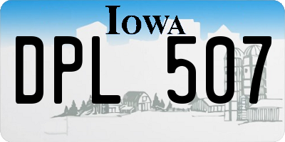 IA license plate DPL507