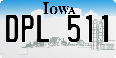 IA license plate DPL511